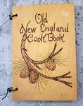 Old New England Cookbook Recipes Wood Cover Vintage Handcrafted. Fixed Price $19.95.