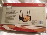 Style Selections Black Tubular Log Rack W/canvas Tote #291647 Wood, Fireplace. Fixed Price $10.00.