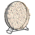 Vamfutre 48" Black Steel Round Metal Firewood Rack Log Holder Indoor/outdoor. Fixed Price $90.36.