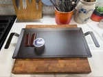 Made Cookware Carbon Steel Griddle With New Leather Handles & Seasoning Wax. Fixed Price $124.00.