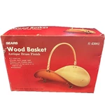 Collector Sears Wood Basket 42-43081 Antique Brass Finish Fireplace Decor. Fixed Price $68.00.