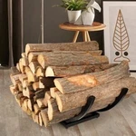 Lifyzoon 22" Curved Firewood Rack Holder Outdoor Indoor Heavy Duty Metal. Fixed Price $77.43.