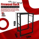 40" Tall Metal Firewood Log Rack Storage Holder For Indoor & Outdoor. Fixed Price $29.99.