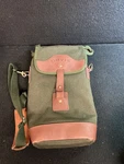 Vintage Orvis Battenkill Green Canvas 2 Wine Bottle Carrier Leather Trim. Fixed Price $139.00.
