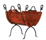 Uniflame Iron Log Holder With Suede Carrier. Model W-1196. Fixed Price $135.00.