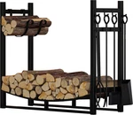 Beauty Fireplace Log Rack With Kindling Holder And Firewood Storage - Inclu. Fixed Price $141.97.