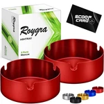 Ash Tray 2 Pack Red Medium Stainless Steel Outdoor Indoor 3 Holder. Fixed Price $12.49.