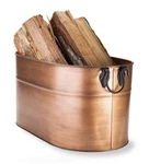 Plow & Hearth Vintage-style Antique Copper Firewood Bucket With Wrought Iron .... Fixed Price $166.28.
