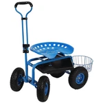 Steel Rolling Garden Cart With Swivel Steering/planter - Blue By Sunnydaze. Fixed Price $84.67.