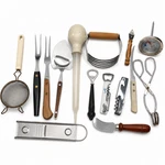 Lot Of 15 Vintage Kitchen Cooking Utensils Mcm Wood Handles Knife Sifter Thermo. Fixed Price $34.99.