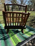 Vintage Folk Art Hickory Stick And Log Fire Wood Holder Magazine Rack 24 Cabin. Fixed Price $79.00.