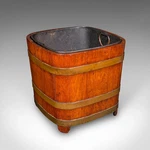 Antique Fireside Store, English, Hearthside Coal Bin, Log Basket, Late Victorian. Fixed Price $1544.57.