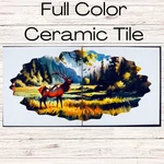 Magnetic Full Ceramic Tile Set For Harman P-series Stoves Elk Watercolor. Fixed Price $84.99.