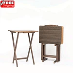Mainstays 4 Piece Tv Tray Table Set Folding Wood Rustic Espresso Rack. Fixed Price $51.70.