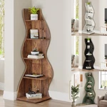 Tribesings 70" Tall Corner Shelf, 5-TIER Stylish Bookshelf Bookcase Storage Rack. Fixed Price $119.98.