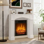 Modern Mantel White Surrounds For Electric Fireplaces. Fixed Price $159.99.