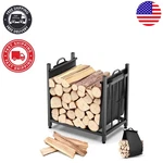 Elegant Firewood Rack With Carrier Bag - Rust Resistant Indoor/outdoor Storage. Fixed Price $41.79.