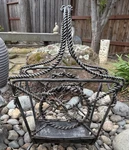 Wrought Iron Log Holder Fireplace Anchor Accent Maltland Smith Style Well Made. Fixed Price $310.00.