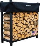 Firewood Log Rack 48" 1/4 Cord Heavy Duty Steel Black Outdoor Indoor Storage W/. Fixed Price $270.95.