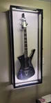 Guitar Display Case Black & White Led Light Gibson Fender Rack Wood Wall Cabinet. Fixed Price $395.88.