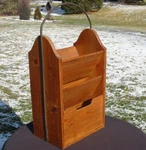 Vtg Country Farm Plow Hearth Wood Wrought Iron Magazine Rack Caddy Storage Bin. Fixed Price $78.95.