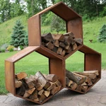 30 In Hexagon Rustic Honeycomb Firewood Log Rack - Set Of By Sunnydaze. Fixed Price $589.00.