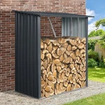 3'X5' Outdoor Metal Firewood Rack Log Holder Open Shed For Patio. Fixed Price $129.99.