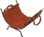 World Iron Log Holder With Suede Leather Carrier. Fixed Price $275.78.