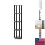 Elegant 5-TIER Corner Display Rack In French Oak Grey For Stylish Organization. Fixed Price $48.77.