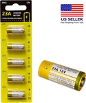 23A 12V Alkaline Battery 5-PACK For Garage Door Opener Remote Control A23 MN21. Fixed Price $6.19.