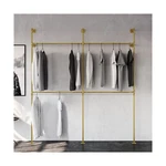 Pamo Industrial Pipe Clothing Metal Gold - Wall Mounted Clothes Racks Fo.... Fixed Price $293.51.