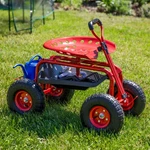 Steel Rolling Garden Cart With Swivel Steering/basket - Red By Sunnydaze. Fixed Price $84.67.