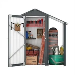 2-IN-1 Compact Outdoor Storage Shed Metal Patio Tools With Firewood Rack. Fixed Price $159.99.