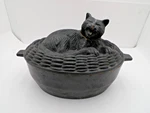 Plow & Hearth Yawning Cat Cast Iron Wood Stove Steamer. Fixed Price $129.99.