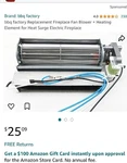 Bbq Factory Replacement Fireplace Fan Blower + Heating Element For Surge.... Fixed Price $26.99.