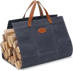 Firewood Carrier Waxed Canvas With Leather Handles Blue. Fixed Price $21.86.
