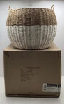 Honey-can Do Round Seagrass Baskets In Natural & White Set Of 3 New Open Box. Fixed Price $44.99.