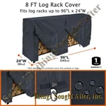 8' Log Rack Cover For 96X24" Outdoor Patio Four Foot Firewood Storage - Black. Fixed Price $129.95.