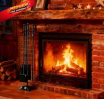 Beauty Fireplace Tools Set 4 Pieces Black Wrought Iron 30 Inch. Fixed Price $61.32.