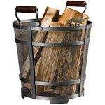 Panacea 15704 Prairie Round Antique Iron Log Firewood Bin Basket. Fixed Price $128.99.