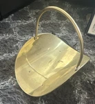 Brass Metal Fireplace Log Carrier Holder With Handle, Indoor Firewood. Fixed Price $55.00.