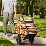 Firewood Log Cart, 250 Lbs Capacity, Black. Fixed Price $77.89.