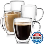 Potdoctor Double Walled Glass Coffee Mugs Set 4, 12.5OZ Hand Blown Insulated. Fixed Price $35.32.