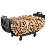 32 Inch Firewood Rack With Wheels & Removable Canvas Carrier, Indoor Outdoor .... Fixed Price $47.69.