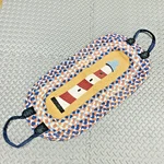 Log Carrier Braided Jute Lighthouse Heavy Duty Nautical Navy Blue Browns. Fixed Price $28.98.
