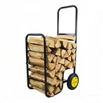 Firewood Log Cart Carrier - Outdoor Indoor Black Steel Rack Storage. Fixed Price $59.90.