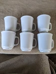 Corning Pyroceram Winter Frost White Glass Coffee Cups Set 6 Free Usa Ship. Fixed Price $34.99.