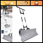 Heavy-duty 36" Galvanized Steel Snow Pusher Plow With Wheels & Adjustable Handle. Fixed Price $159.99.