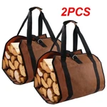 2PCS Firewood Log Carrier Bag Heavy Duty Waxed Canvas Tote Holder For Camping. Fixed Price $21.84.