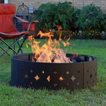 36 Diamond Cut-out Steel Wood Burning Fire Pit Ring With Poker By Sunnydaze. Fixed Price $97.95.